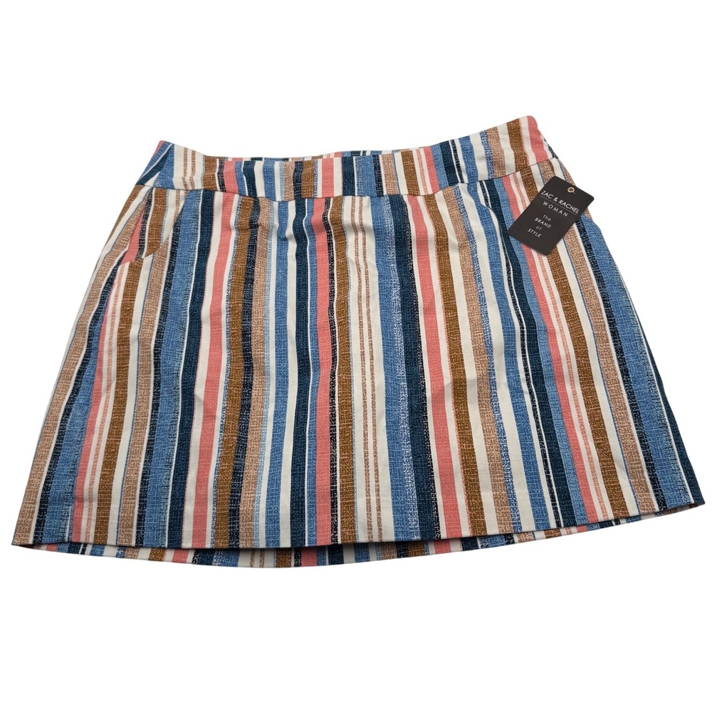 Zac & Rachel New Millennium Skort 16W NWT Striped Pull On Coconut Milk Riviera - Picture 3 of 10